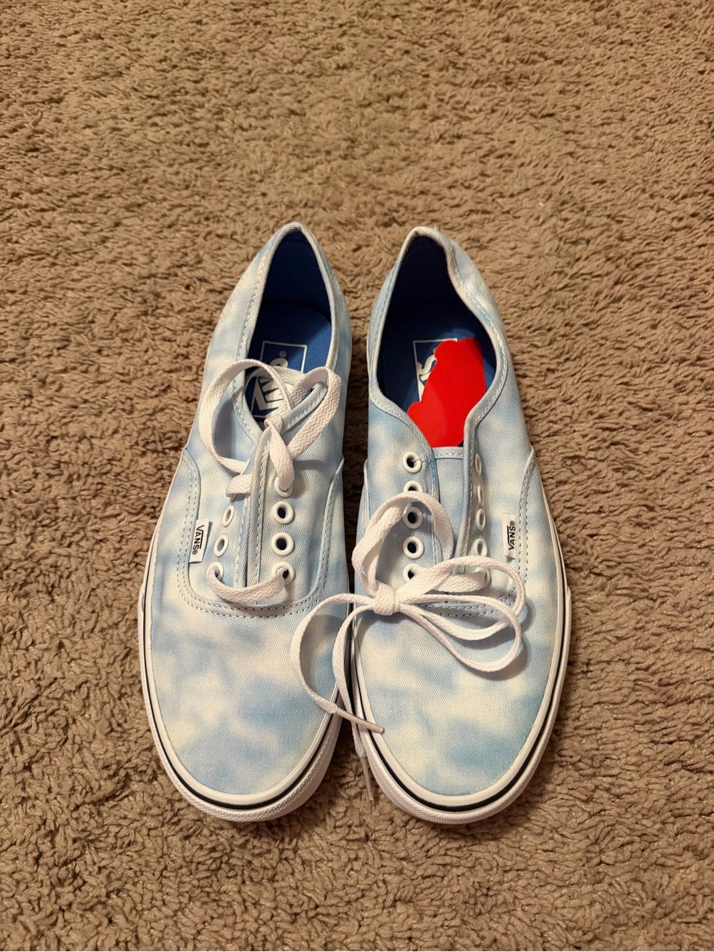 Vans Tie-Dye Canvas Sneakers in Light Blue and White